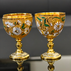 Сувенир Яйцо-рюмки "Ромашки" с эмалью (златоустоуская гравюра)