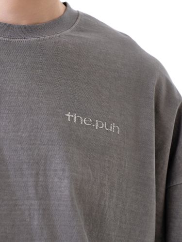 Серая оверсайз футболка с логотипом