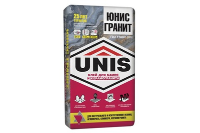 Клей для плитки Юнис Гранит. 25 кг.
