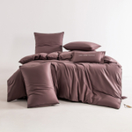 КПБ Однотонный Сатин Элитный на резинке OCER007, Евро, 4 наволочки, простынь 140*200*30