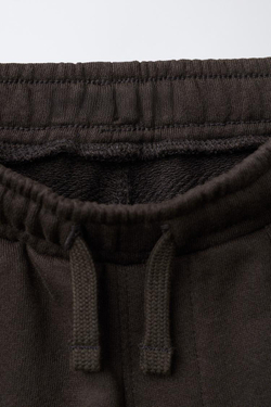 ZARA КОМБИНИРОВАННЫЕ БРЮКИ-ДЖОГГЕРЫ ИЗ МЯГКОЙ ТКАНИ, КОРИЧНЕВЫЙ