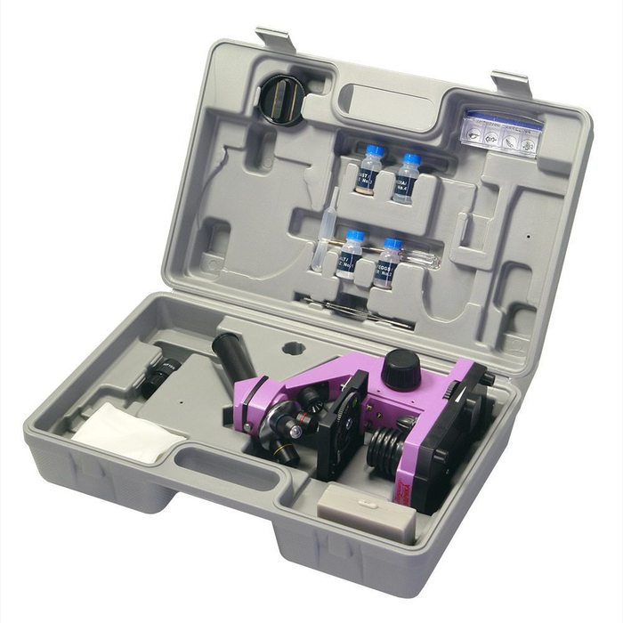 Микроскоп школьный Эврика 40x-400x в кейсе (аметист)