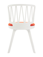Стул пластиковый LA ALTA VIOLA белый с оранжевой подушкой