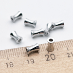 Бусина, цвет серебро (родий), размер 6*4 мм, цена за 1 шт