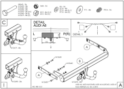 Фаркоп оцинкованный Galia A049C для Audi A6 седан/универсал 2011-2019, Audi A6 Allroad 2012-, Audi A7 Sportback 2011-2017(паспорт и сертификат в комплекте)(без электрики)