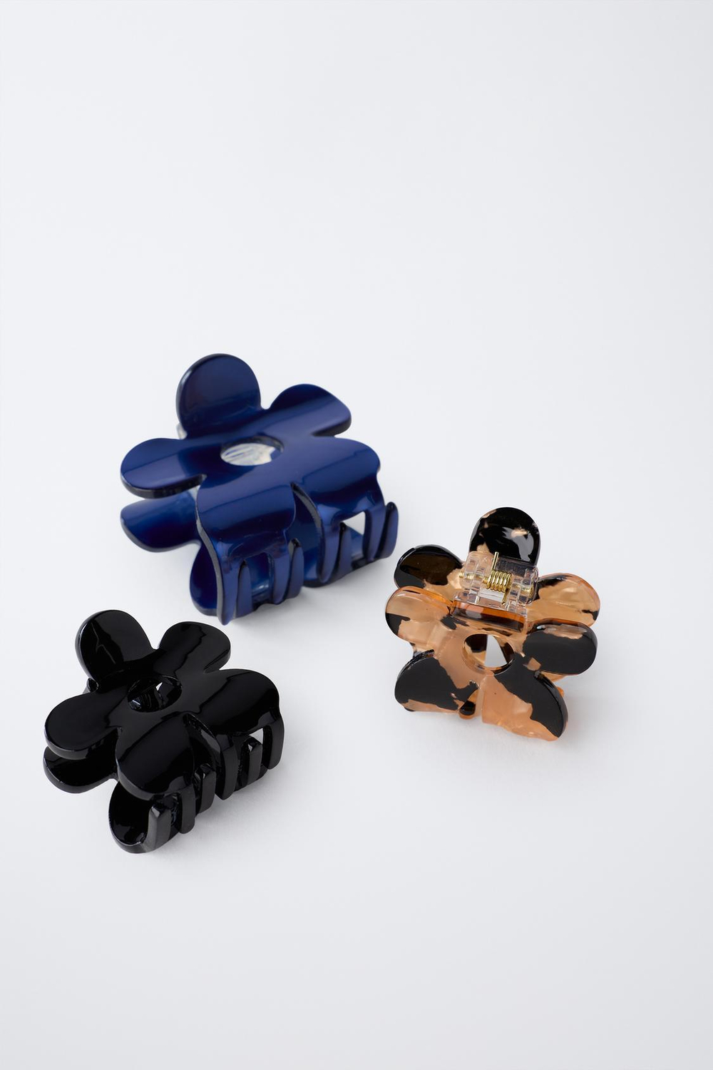 ZARA НАБОР ИЗ ТРЕХ ЗАКОЛОК ДЛЯ ВОЛОС «ЦВЕТОК», СИНИЙ