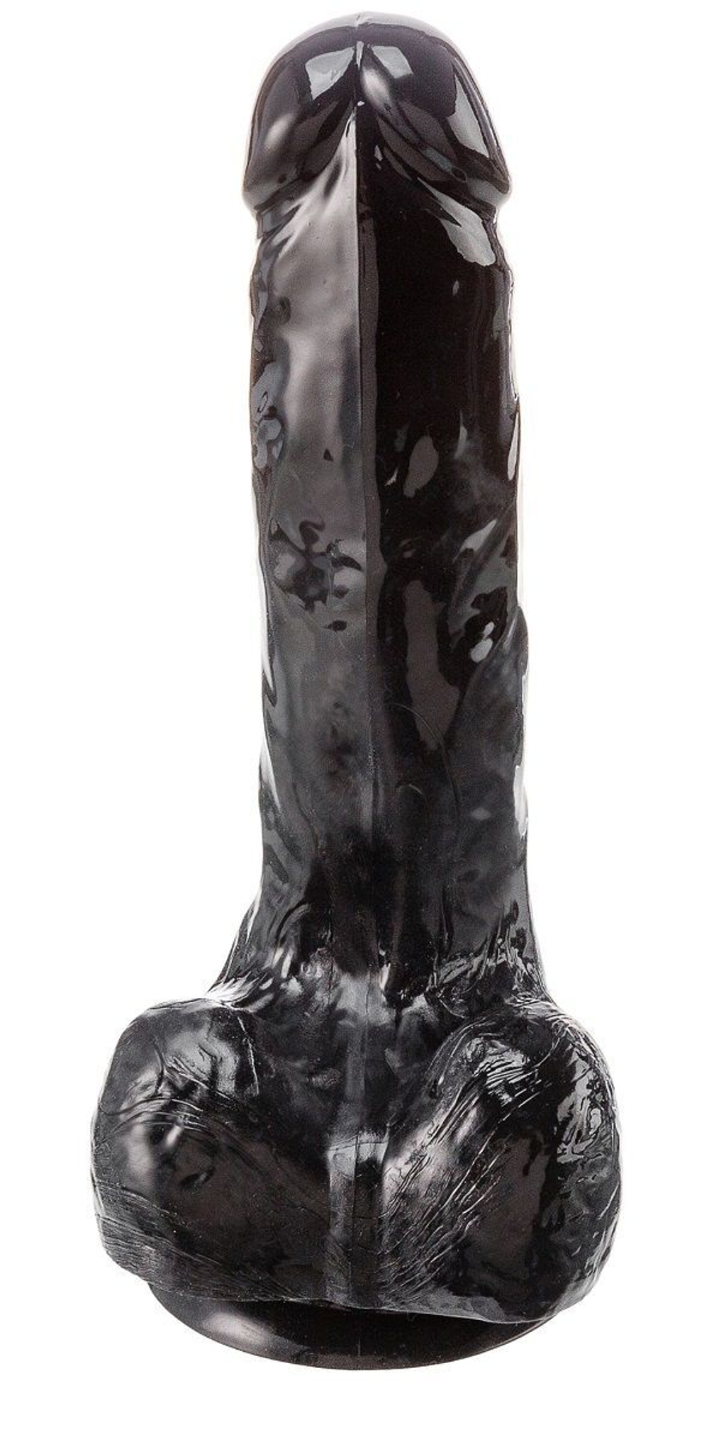 Черный реалистичный фаллоимитатор - 18 см.