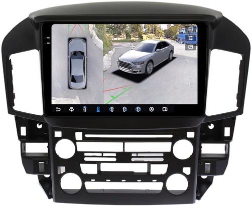 Магнитола для Lexus RX300 U10, Toyota Harrier 1 1997-2003 (взамен монохрома) - FarCar BX9-360-9598F1 монитор 9.5" 2K QLED на Android 13, Быстрая, CarPlay, 4G SIM-слот, 4 камеры в комплекте