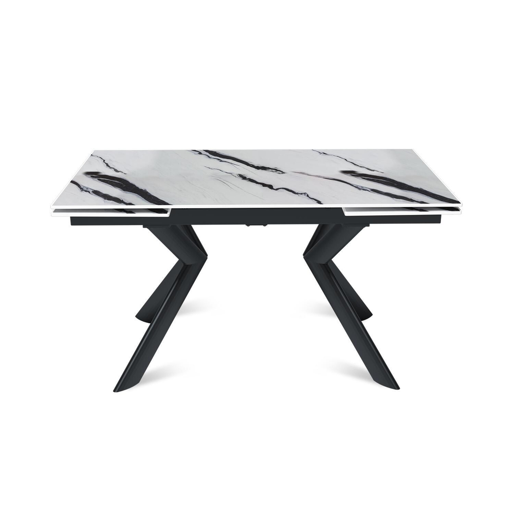 Стол раскладной Bridge (140+40+40), керамика глянцевая Panda White