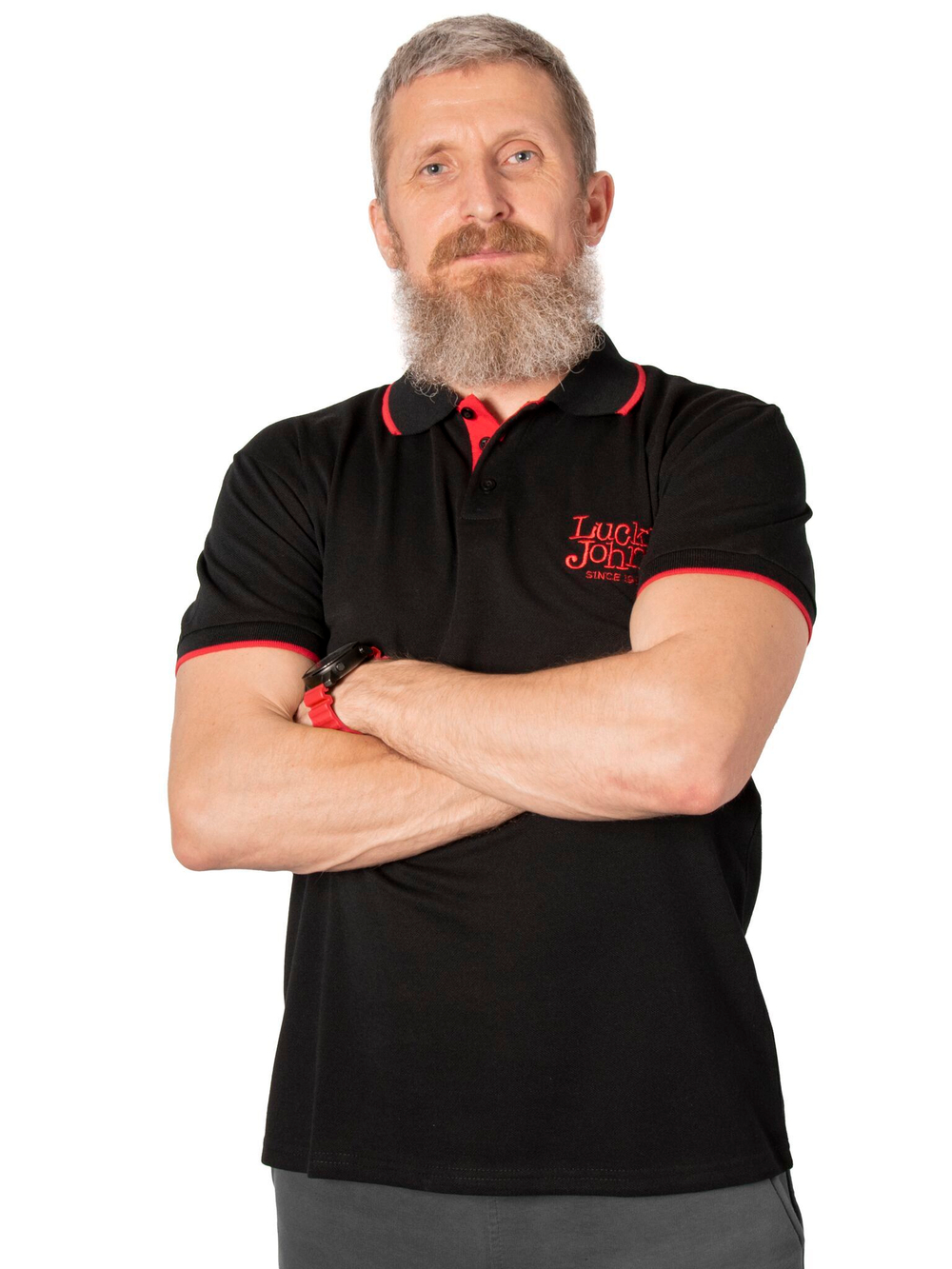 Рубашка поло Lucky John BLACK 04 р.XL