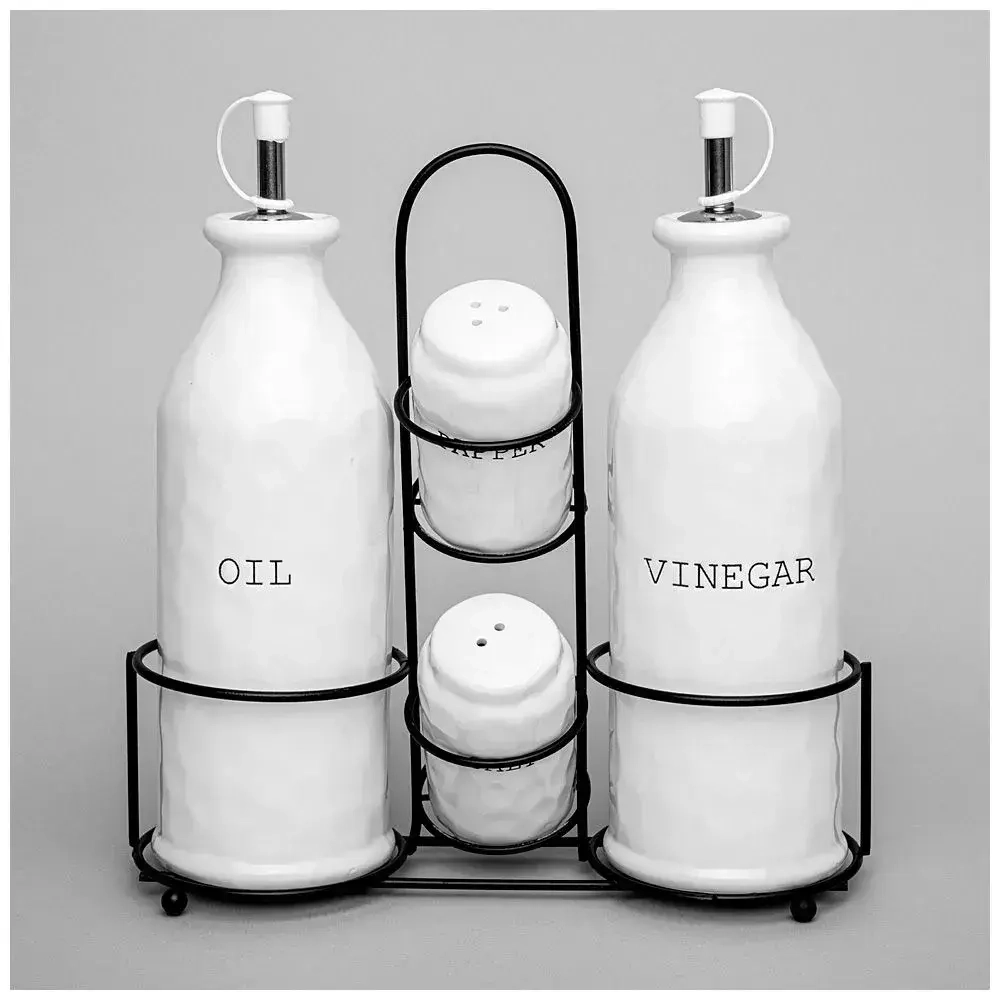 Набор емкостей для масла/уксуса и специй коллекция kitchen на подставке 5 пр. 8*20,5 см /