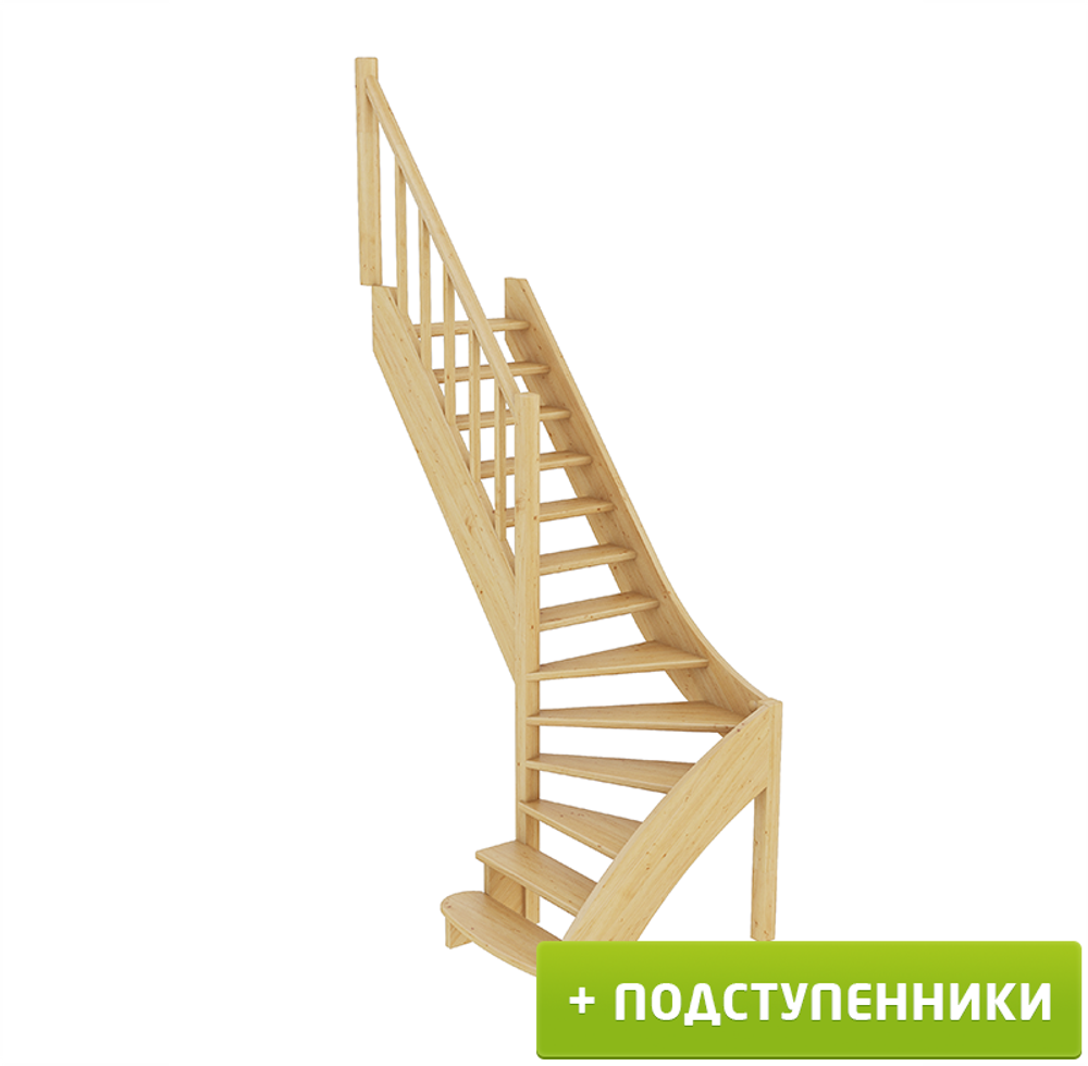 Лестница на второй этаж ЛС-07м/4 Левая с подступенками