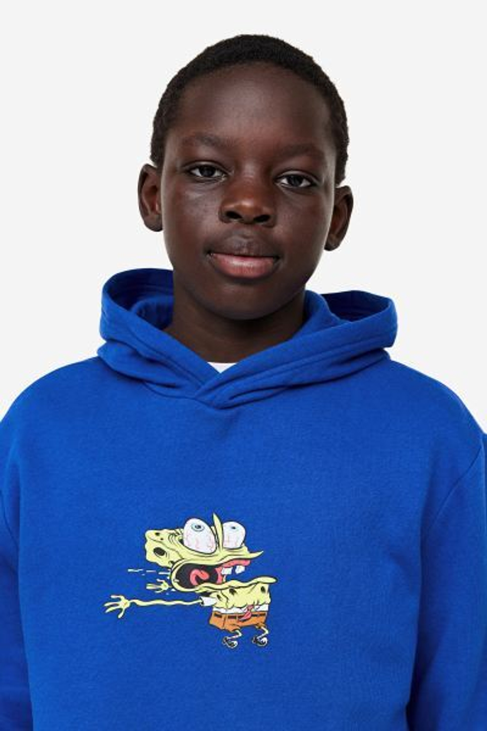 H&M Худи с капюшоном и принтом, ярко-синий