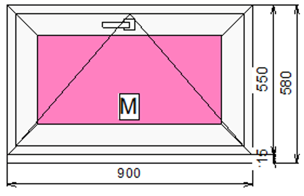 Пластиковое окно 550 х900 фрамуга (форточка) ТермА Эко + Москитная сетка