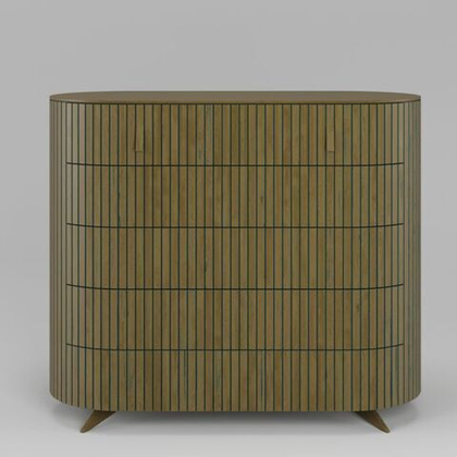 Комод 5 ящиков Эклипс (натуральный дуб с патиной), 126x107x54 см