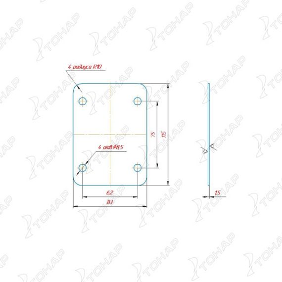 Колеса транцевые ШЛ-2 (комплект 2 шт.) Тонар