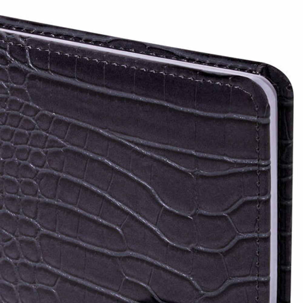 Еженедельник недатированный А5 145х215 мм, BRAUBERG "Party", под кожу, 64 л., антрацитовый, 114472