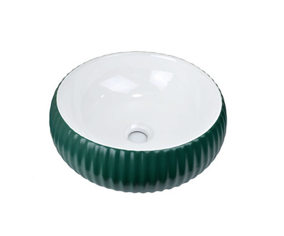 Раковина-чаша Bronze de Luxe изумрудная/белая, 400х400х130