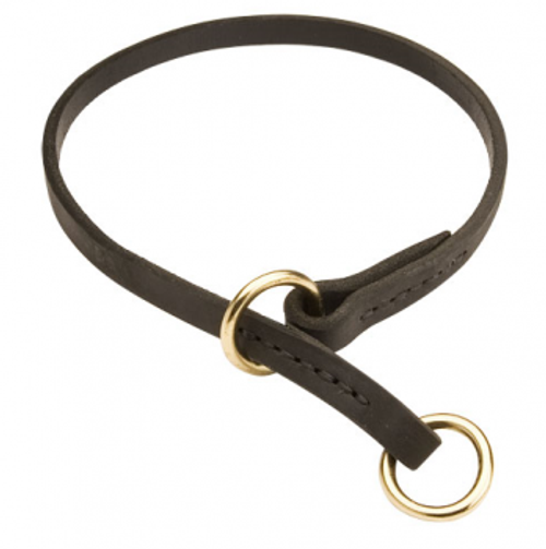 Ошейник-удавка кожаный (диаметр 10 мм, обхват шеи 70 см)(С96-10) O-228/2