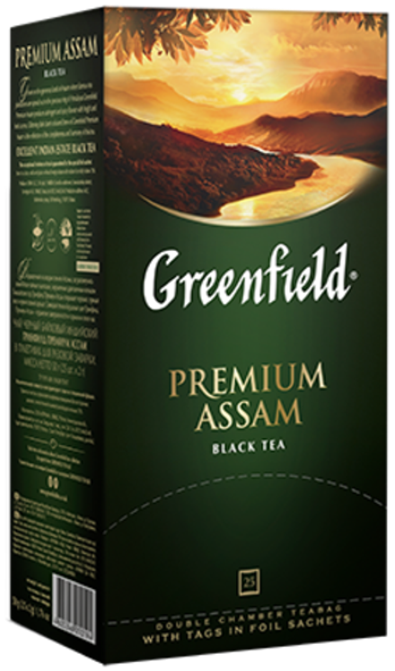 Greenfield чай черный Premuim Assam, 25 пакетиков