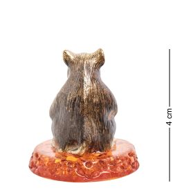 Народные промыслы AM-1675 Фигурка «Мышь Пузатый» (латунь, янтарь)