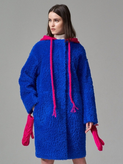 Шуба женская чебурашка из шерсти тедди, SilverFox (арт. S969cb)