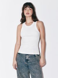 Топ халтер в рубчик "Белый" женский