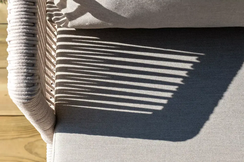 "Верона" лаунж-зона 5-местная плетеная из роупа (веревки), каркас алюминиевый белый, роуп бежевый