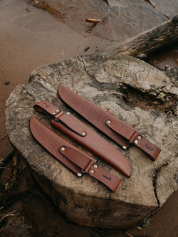 Ножны-чехол для ножа кожаный без гарды Prival Н1 Premium,  для клинка  до 190х45мм