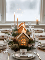 Домик новогодний, елочная игрушка, из дерева, Dipriz