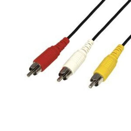 Шнур REXANT 3 RCA - 3 RCA, 7 м, черный (10 шт./уп.)