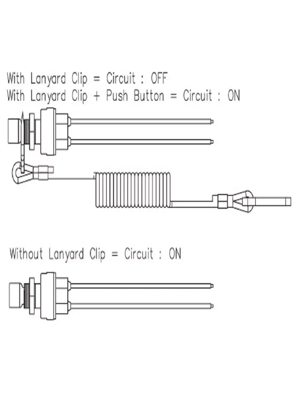 Кнопка с чекой для ПЛМ, замыкание цепи при выдернутой чеке