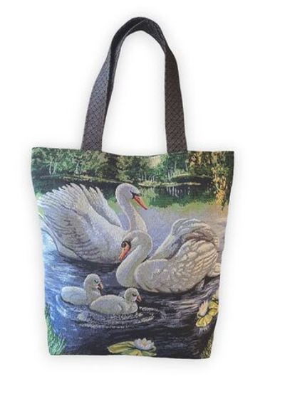 Гобеленовая сумка Лебеди (39х39х12)