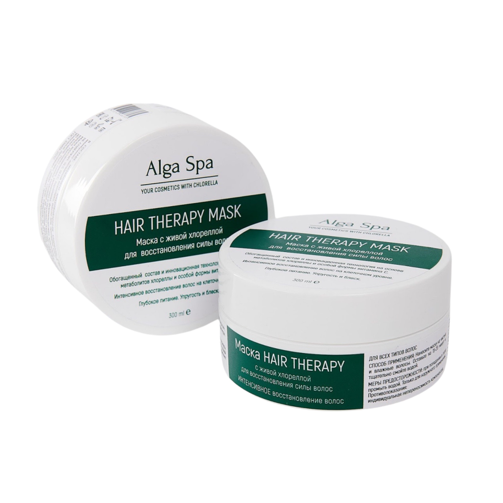 Маска для восстановления силы волос с живой хлореллой, 300 мл (Alga Spa)