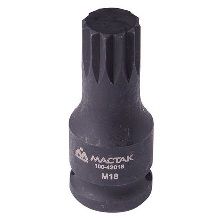 Цена на МАСТАК (100-42018) Торцевая насадка 1/2", SPLINE, M18 для болта задней ступицы VAG