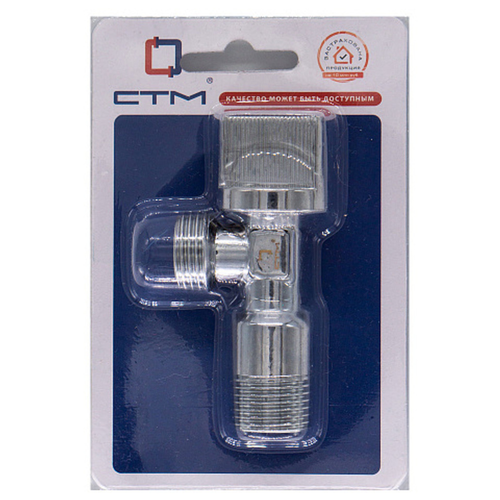 Кран шар. CTM д/сантех. прибор. угл. 1/2"х1/2" ш/ш с отражат. бабочка, хром. CAME1212