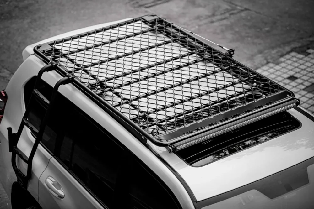 Платформа на крышу и боковая лестница для Toyota Land Cruiser Prado 150 LC150 Тойота Прадо Крузак защитный обвес