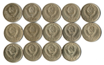 Набор 10 копеек СССР (14 монет) 1961, 77, 78, 80-87, 89-91Л. VF-XF