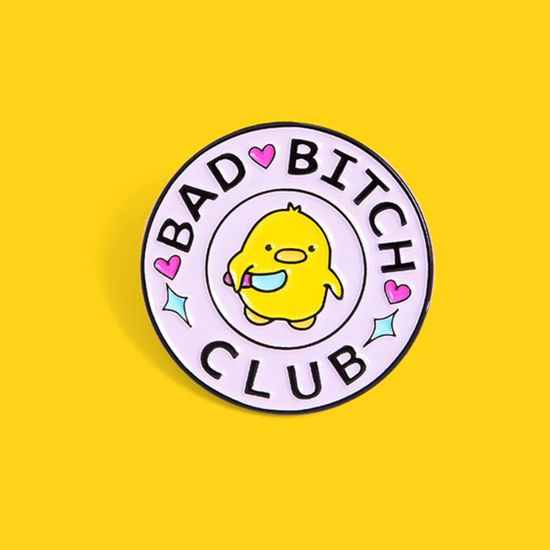 Значок металлический на одежду/Пин. Утка с ножом. Bad B. Club