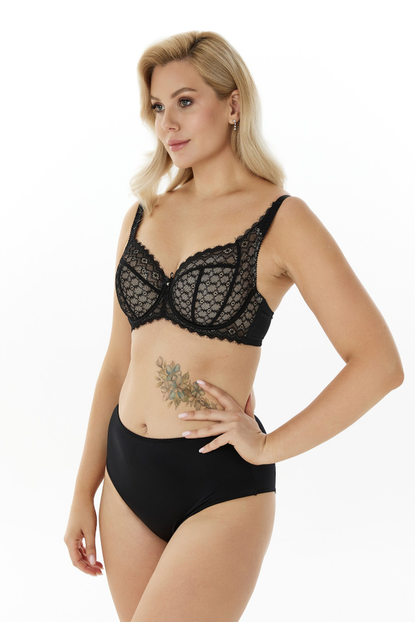 Трусы Zebra бикини с высокой линией талии (черный)