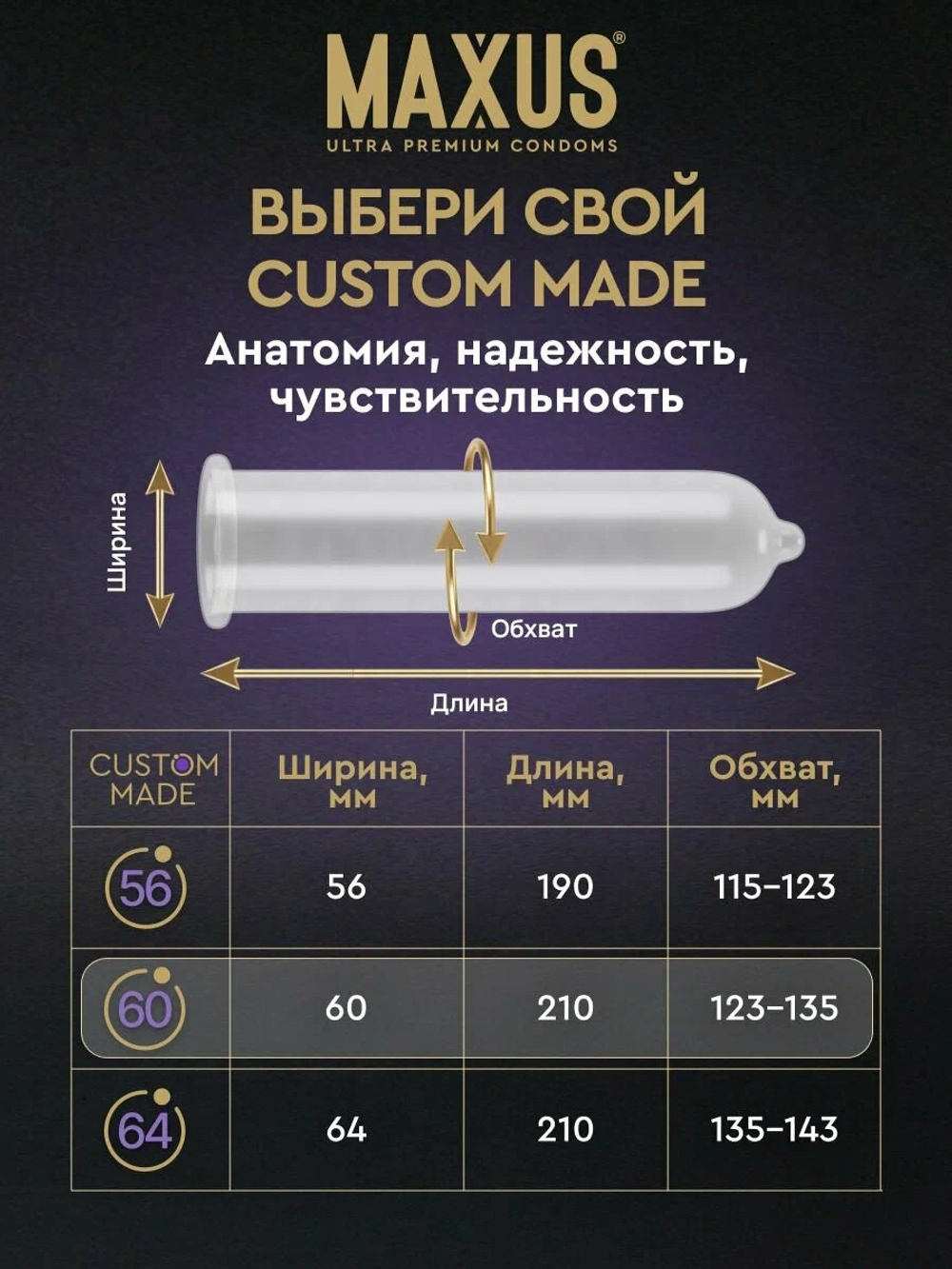 Презервативы MAXUS Custom Made 60 №15 в железном кейсе, увеличенные X-Edition, 15 шт