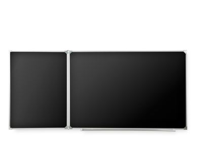 Двухэлементная(Л) магнитная полимерная школьная доска 2550х1000 чёрная