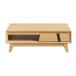 Стол журнальный ALINA из дерева, цвет светлое дерево/ черный