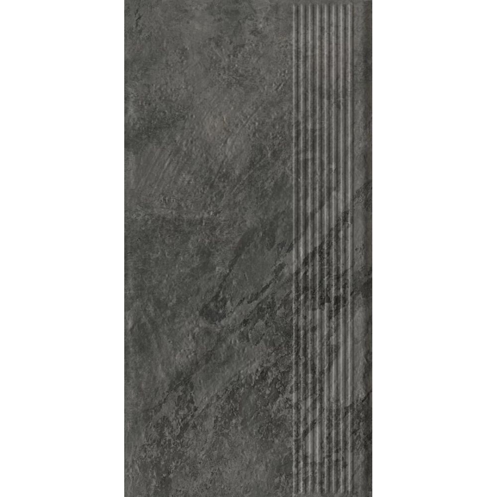 Paradyz Ardis Dark - Ступень простая структурная с насечками 300x600