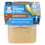 Gerber, Natural for Baby, Grain & Grow™, 2nd Foods®, овсяная каша с грушей и корицей, 2 пакетика по 113 г (4 унции)
