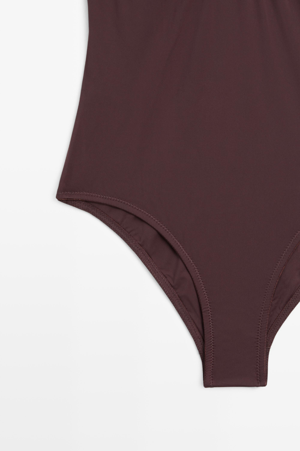 Massimo Dutti Купальник со сборками, коричневый