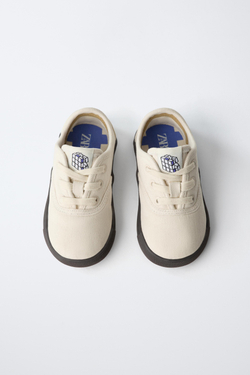 ZARA КЕДЫ ИЗ ХЛОПКА, БЕЛЫЙ