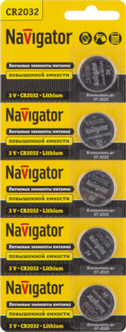 Элемент питания Navigator 94 765 NBT-CR2032-BP5