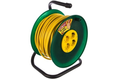 Удлинитель силовой на катушке 50м 4 гнезда 4000Вт сечение провода 2*2,5 Союз