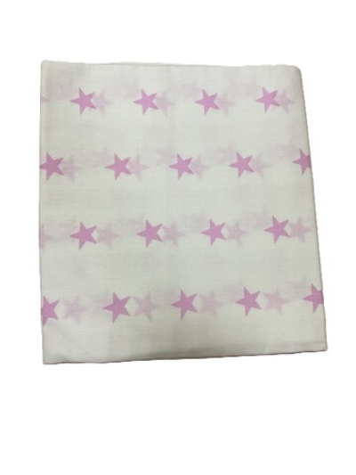 Пеленка из бязи (100% хлопок) розовые звезды размер 75/110 см